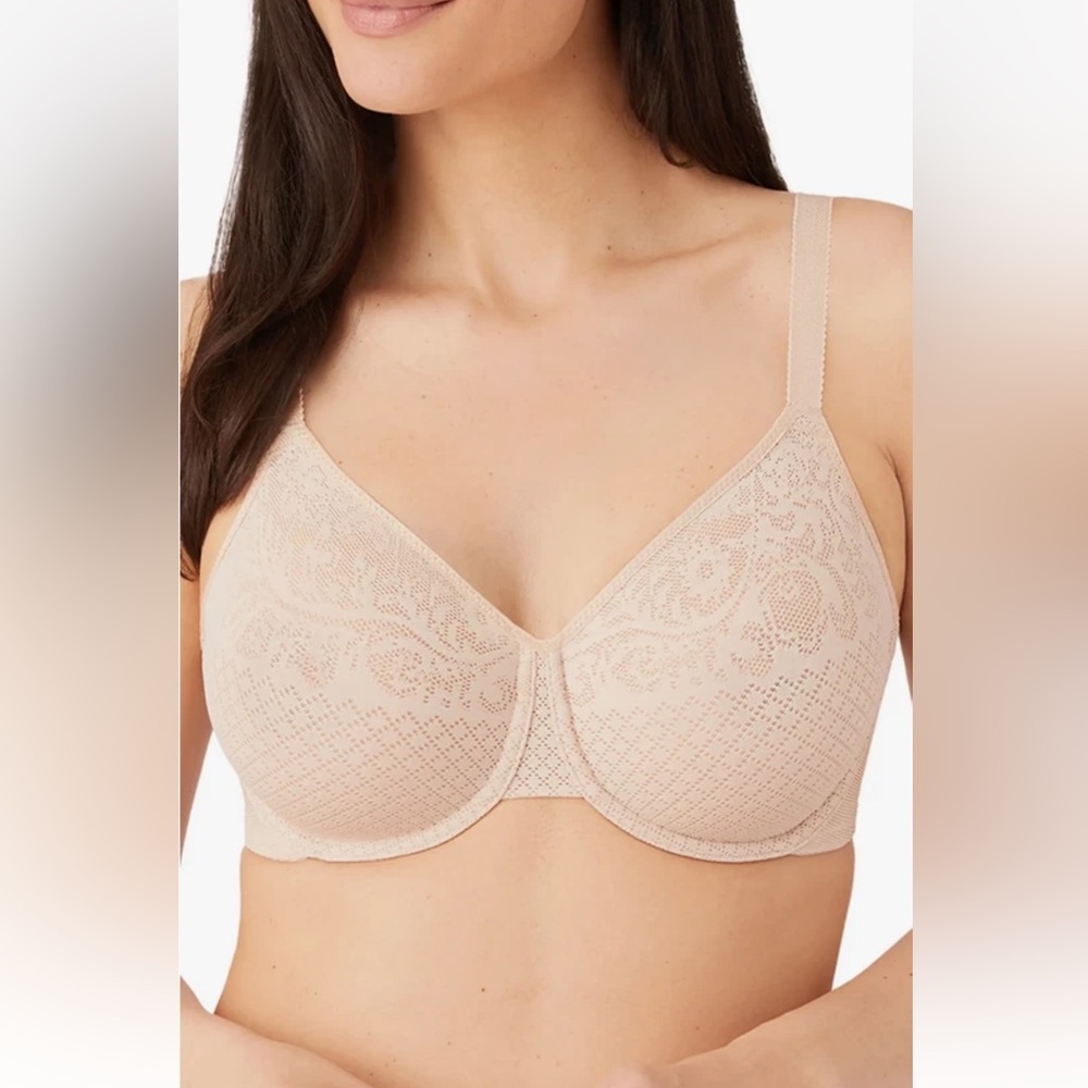 $74 Wacoal 857210 Visual Effects Underwire Minimizer Bra, Sand, Size 38C